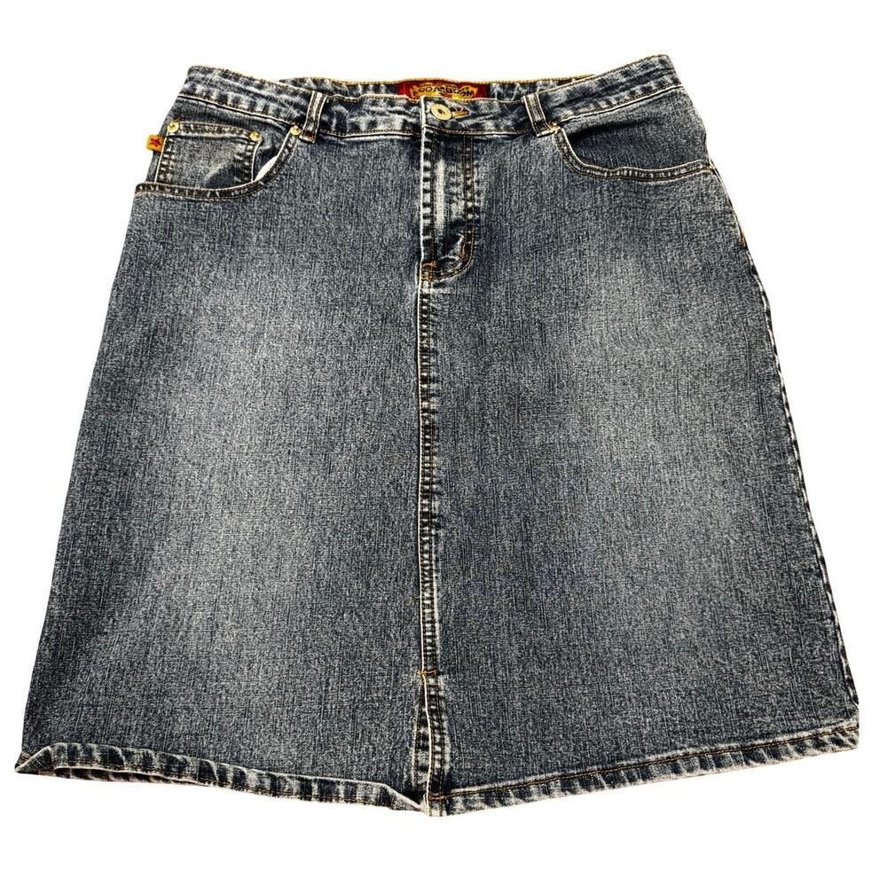 Boom Boom 90s Acid Wash Denim Skirt Size: Large